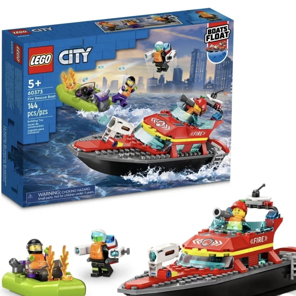 Lego City 60373 Fire Rescue Boat Set New‎ In Destroyed Box